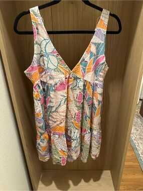 Rip Curl Cala Vadella Cover Up Leaf Print Summer Dress